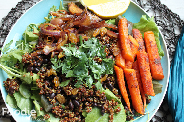 Roasted Carrot and Red Quinoa Salad for #SundaySupper • Hip Foodie Mom