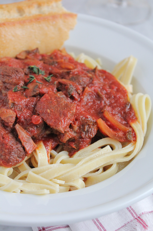 Fettuccine with Slow Cooker Bolognese • Hip Foodie Mom