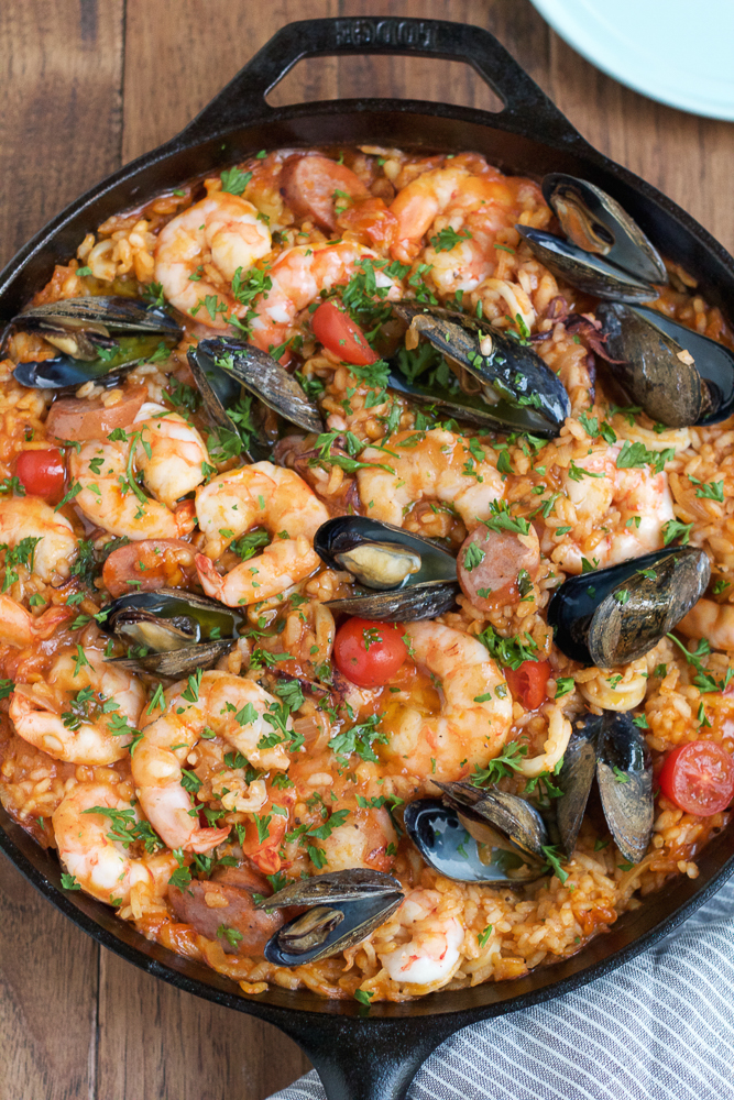 Authentic, Spicy Seafood Paella Recipe with Saffron - Hip Foodie Mom