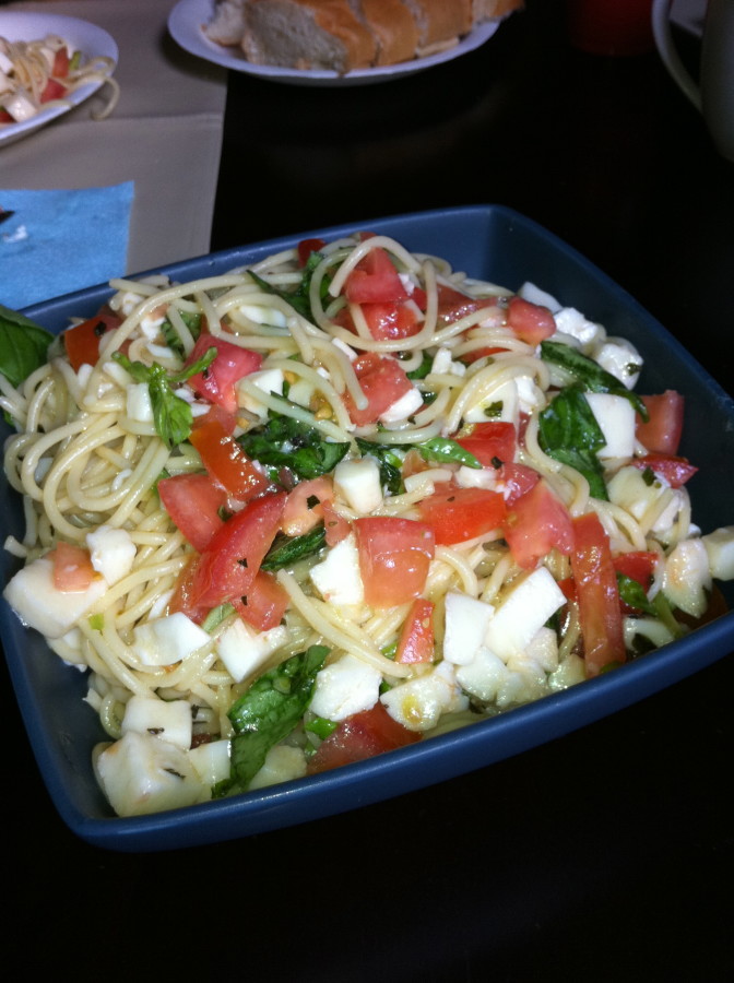 Spaghetti Alla Caprese and Parmesan Fish Sticks (Great for Kids!) • Hip