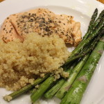 Simple Quinoa Recipe (served with salmon and asparagus)