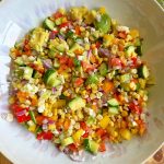 Avocado Grilled Corn Salad with Cilantro Vinaigrette! Delicious, refreshing and oh so flavorful! I hope you give this salad a try!