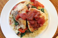 Balsamic Chicken with Spinach, Mushrooms & Couscous