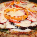 Whole Wheat Pizza with Pesto, Bell Peppers & Portobello Mushrooms