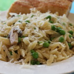 Summer Orzo with Peas and Mushrooms