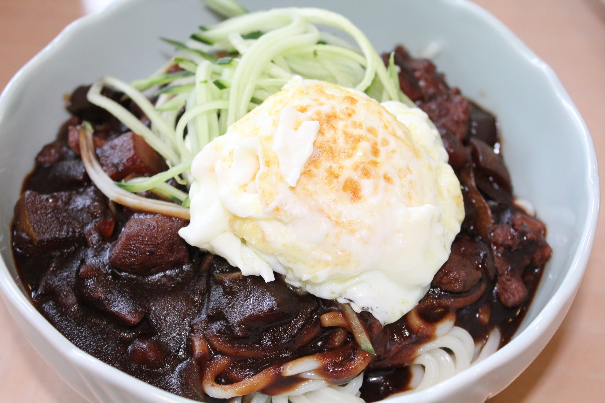 Jajangmyeon: Korean Noodles with Black Bean Sauce 