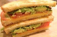Stacked Grilled Cheese Sandwich with Guacamole