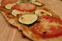 Hummus, Zucchini & Tomato Pizza
