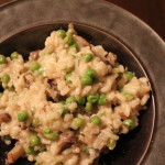 Risotto with Mushrooms, Peas, Parmesan & Mozzarella