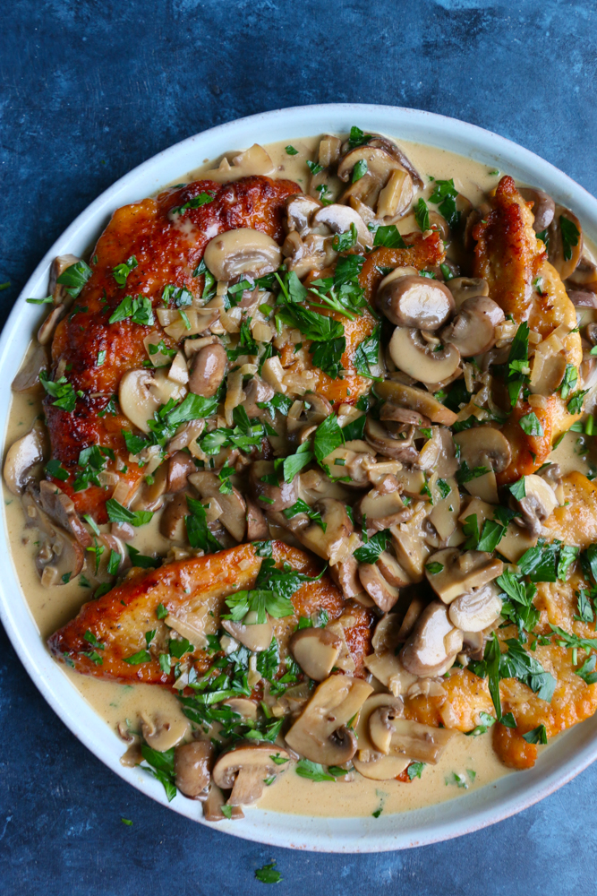 Chicken Marsala! Delicious, so flavorful and easy to make! You will love this thick and creamy mushroom sauce! Learn how to make this restaurant favorite in your very own kitchen!
