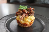Mac n Cheese Cups with Pork Shoulder Ragù