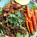 Roasted Carrot and Red Quinoa Salad for #SundaySupper