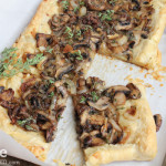 savory mushroom tart with caramelized onions and thyme