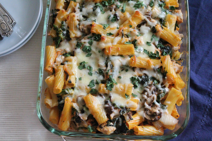 Broccoli Rabe mushroom and kale casserole | HipFoodieMom.com