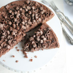 Chocolate Cheesecake Decadence. Chocolate graham cracker crust, chocolate cheesecake filling with chocolate sprinkles!