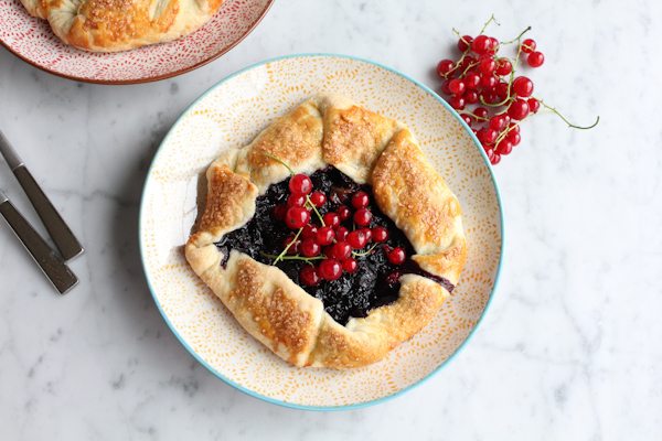 Mini Berry Galettes with berries.