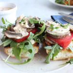 Mushroom, Arugula and Tomato Toast with Rémoulade