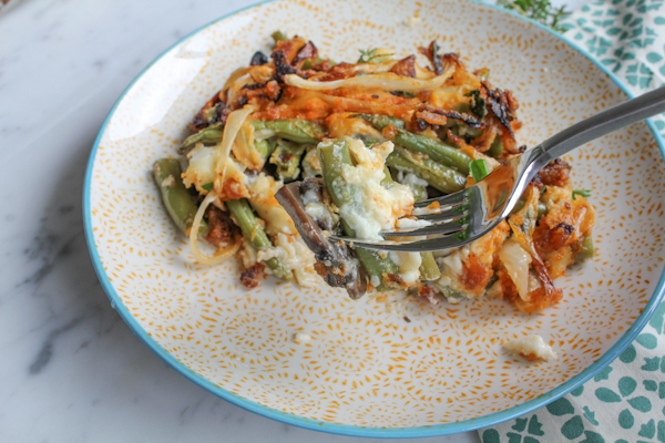 Green Bean Casserole bite | HipFoodieMom.com
