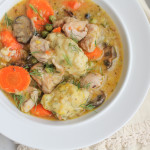 bowl of homemade chicken and dumplings