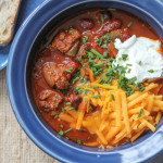 Slow Cooker Cheeseburger Chili for #SundaySupper