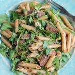 Penne Pasta Salad with Steak, Dijon and Arugula