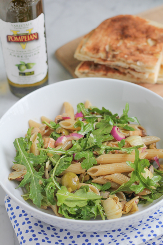 Arugula Artichoke Pasta_vert | HipFoodieMom.com