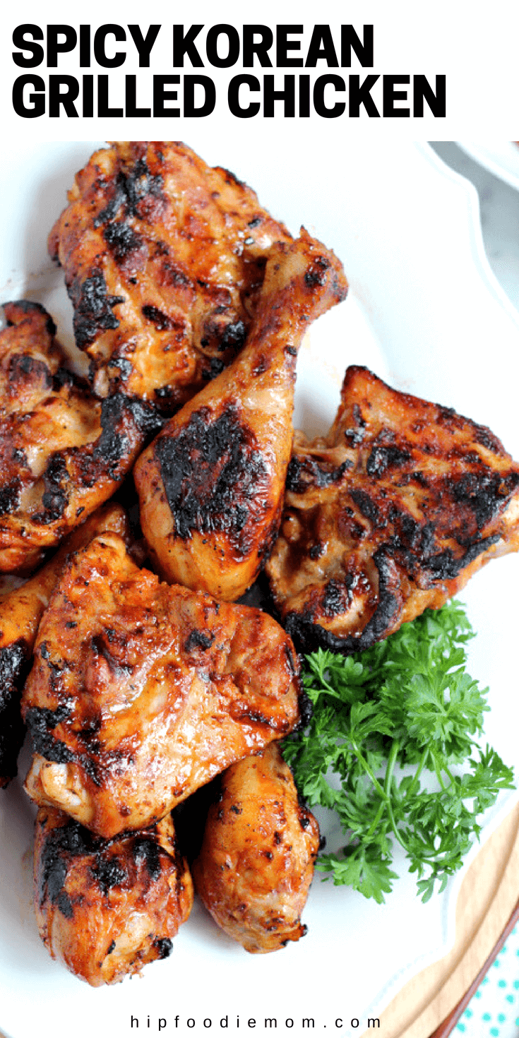 Fire up the barbie! This Spicy Korean Grilled Chicken recipe is delicious! You need this recipe for summer. #koreanchicken #grilledchicken #grilling #bbq #spicygrilledchicken #spicykoreanchicken 