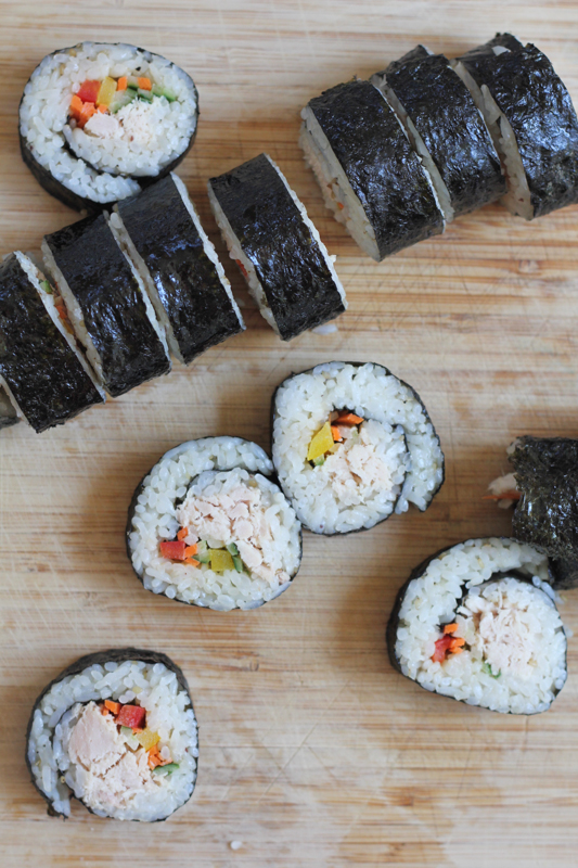 Tuna Veggie Rolls by Hip Foodie Mom_on board