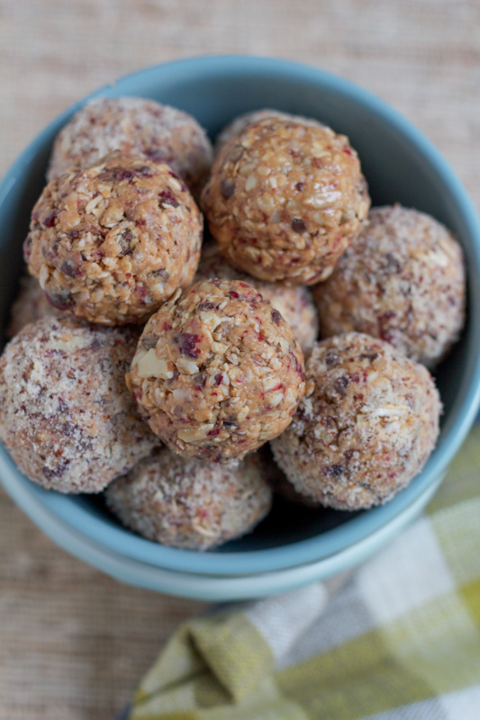 No Bake Mighty Maple Energy Bites. . packed with almonds, dried cranberries, flax seed, sunflower nuts and much more, these are just the burst of energy you need to keep you going throughout the day! 