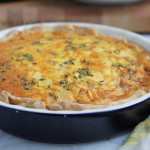 Apple and Cheddar Quiche with Olive Oil and Thyme Crust