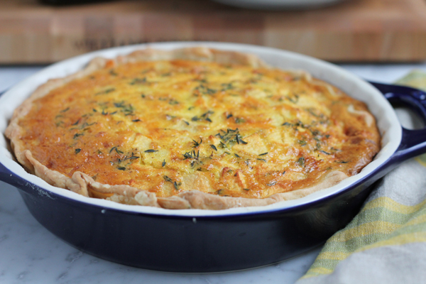 Apple and Cheddar Quiche with Olive Oil and Thyme Crust • Hip Foodie Mom