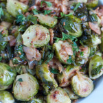 Roasted Brussels Sprouts with White Wine Shallot Sauce