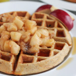 Whole Wheat Hazelnut Waffles with Cinnamon Sautéed Apples