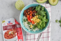 Fire Roasted Garlic Chili with Cilantro Lime Rice for #SundaySupper #McSkilletSauce