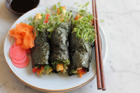 Avocado Tofu Veggie Hand Rolls