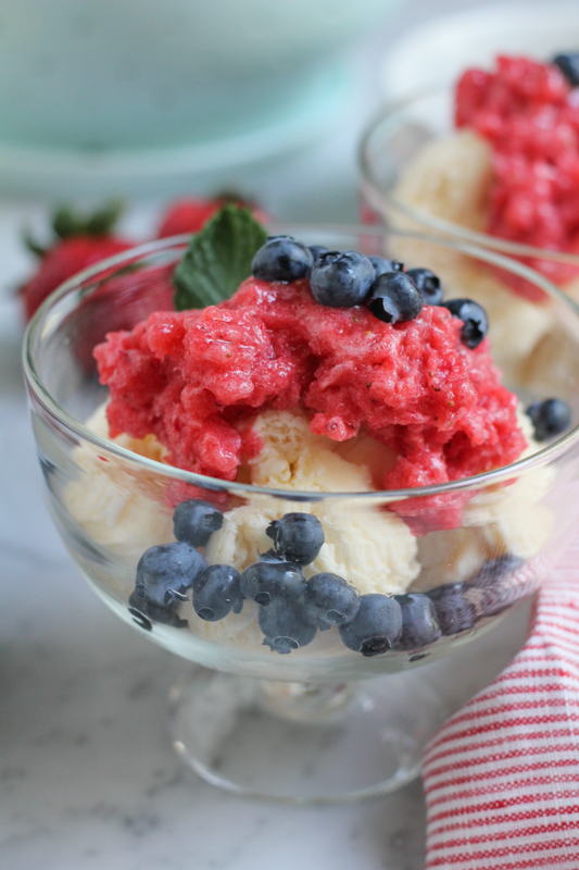 Red White and Blue Granita Dessert
