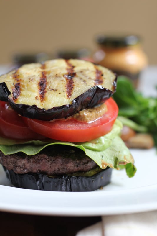 Grilled Eggplant Bun Burger + A Giveaway! • Hip Foodie Mom
