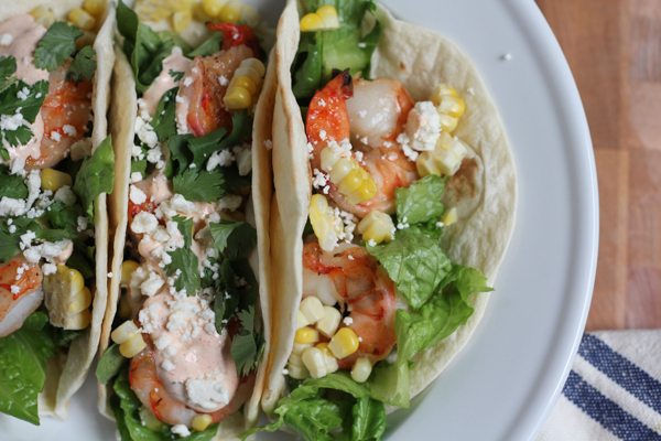 grilled shrimp tacos with mexican crema