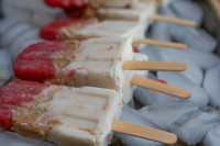 Strawberry Coconut and Peanut Butter Popsicles