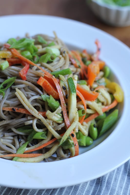 A bowl of Light Asian Noodle Salad.