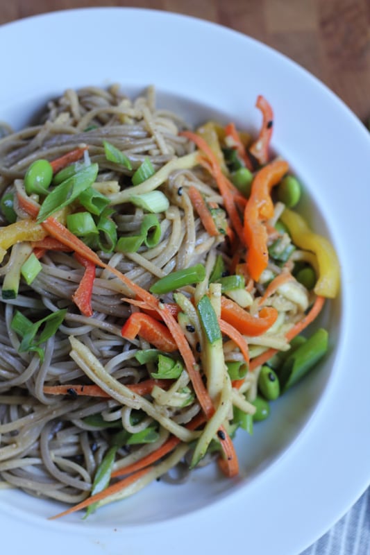 Light Asian Noodle Salad in a bowl.