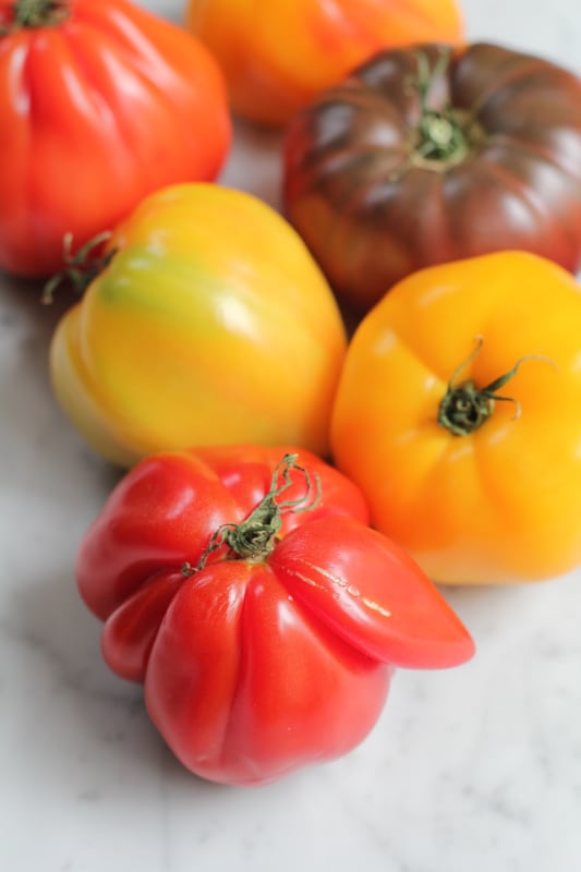 Tomatoes for Simple Caprese Salad.