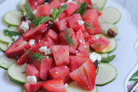 Zucchini Watermelon and Feta Salad