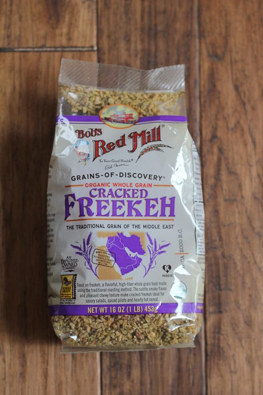 A bag of freekeh grains for Mediterranean Freekeh Salad.
