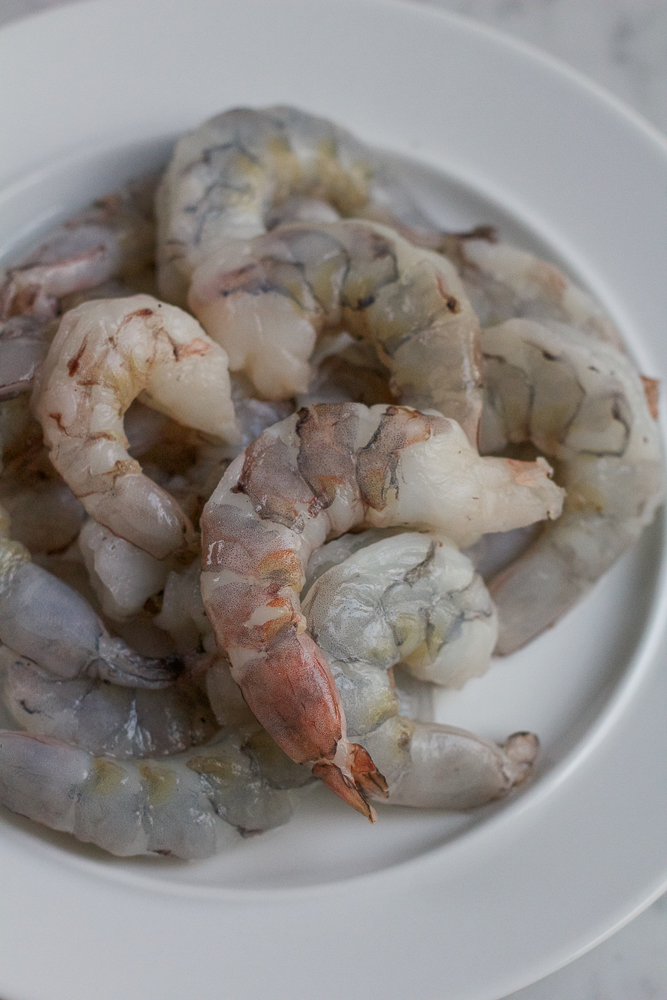 uncooked wild white shrimp