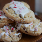 glazed peppermint cookies with chocolate chips