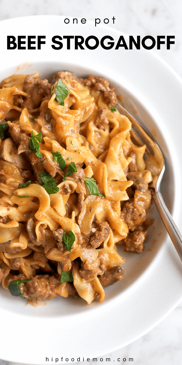 noodles in creamy sauce with beef