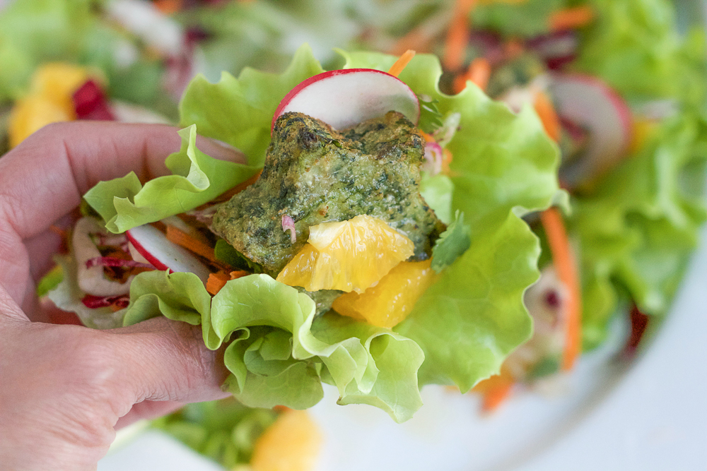 kale and potato lettuce cups