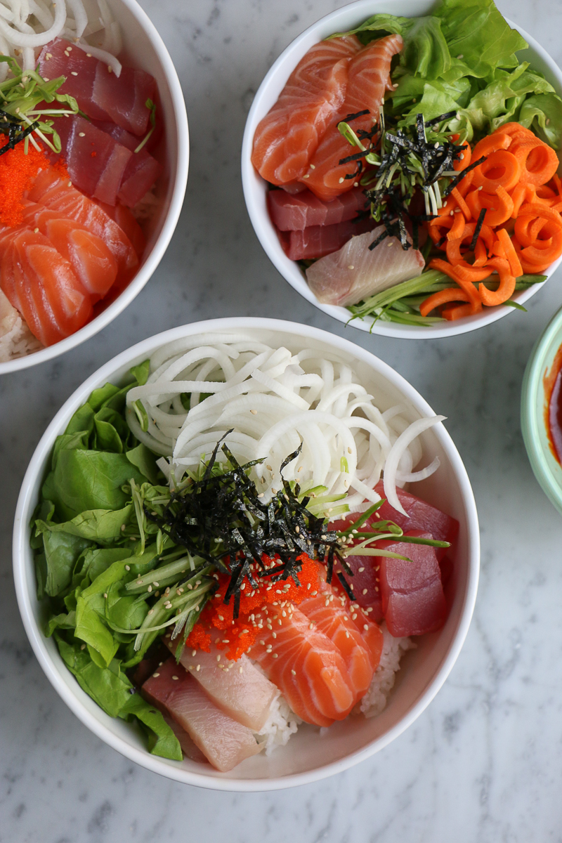 Sashimi Rice Bowl + A Video! • Hip Foodie Mom