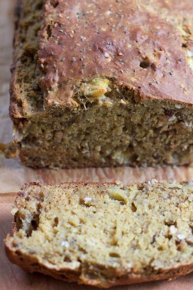 Avocado Banana Chia Bread. Packed with goodness and loaded with avocado, bananas, chia seeds, buckwheat groats, hemp seeds and more! Delicious with butter, or just by itself. You've got to try this!